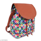 Canvas printed flower cross-body bag for girls and women, vibrant floral design, free size (30 x 12 x 32in), made in India